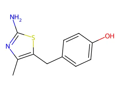 4-((2-Amino-4-methyl-5-thiazolyl)methyl)phenol structure