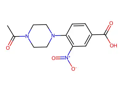 4-(4-Acetylpiperazin-1-yl)-3-nitrobenzoic acid structure