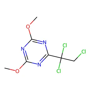 2,4-Dimethoxy-6-(1,1,2-trichloroethyl)-1,3,5-triazine structure