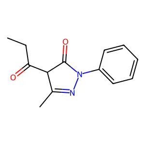 2,4-Dihydro-5-methyl-2-phenyl-4-propionyl-3H-pyrazol-3-one structure