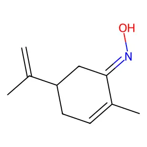 2-Cyclohexen-1-one, 2-methyl-5-(1-methylethenyl)-, oxime structure