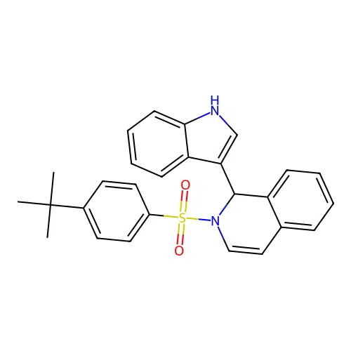 2-[(4-tert-butylphenyl)sulfonyl]-1-(1H-indol-3-yl)-1,2-dihydroisoquinoline structure