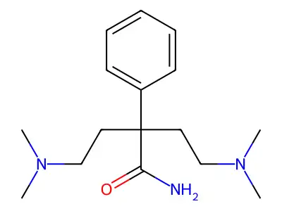 Butyramide, 4-(dimethylamino)-2-(2-(dimethylamino)ethyl)-2-phenyl- structure