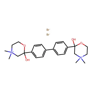 2,2'-(4,4'-Biphenylene)bis(2-hydroxy-4,4-dimethylmorpholinium) dibromide structure