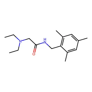 2-(diethylamino)-N-[(2,4,6-trimethylphenyl)methyl]acetamide structure