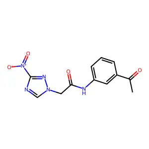 N-(3-acetylphenyl)-2-(3-nitro-1H-1,2,4-triazol-1-yl)acetamide structure
