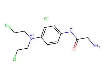 Acetanilide, 2-amino-4'-(bis(2-chloroethyl)amino)-, monohydrochloride structure