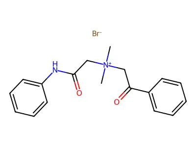 Ammonium, dimethylphenacyl((phenylcarbamoyl)methyl)-, bromide structure