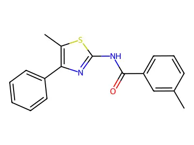 3-methyl-N-(5-methyl-4-phenyl-1,3-thiazol-2-yl)benzamide structure