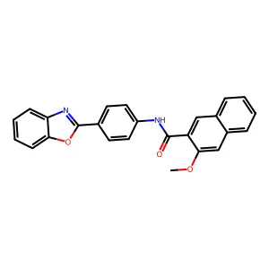 N-[4-(1,3-benzoxazol-2-yl)phenyl]-3-methoxynaphthalene-2-carboxamide structure