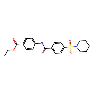 Ethyl 4-[4-(piperidine-1-sulfonyl)benzamido]benzoate structure