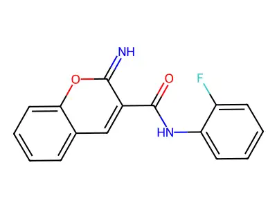 N-(2-fluorophenyl)-2-imino-2H-chromene-3-carboxamide structure