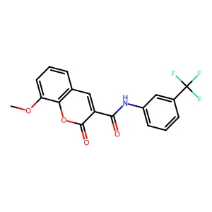 8-methoxy-2-oxo-N-(3-(trifluoromethyl)phenyl)-2H-chromene-3-carboxamide structure