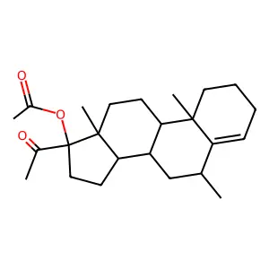Pregn-4-en-20-one, 17-hydroxy-6alpha-methyl-, acetate structure