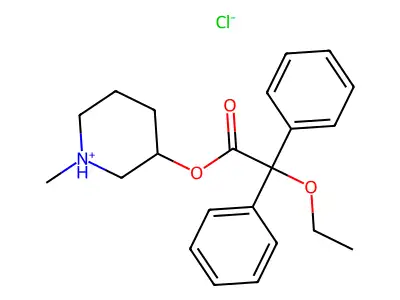 1-Methylpiperidin-3-yl ethoxy(diphenyl)acetate--hydrogen chloride (1/1) structure