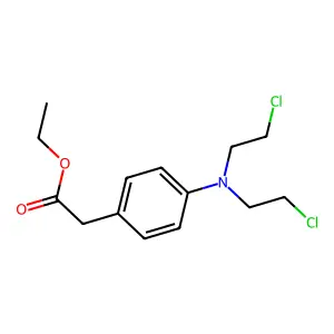 Ethyl (p-(bis(2-chloroethyl)amino)phenyl)acetate structure
