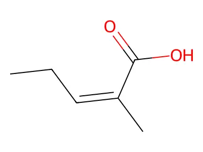 2-Methylpent-2-en-1-oic acid structure