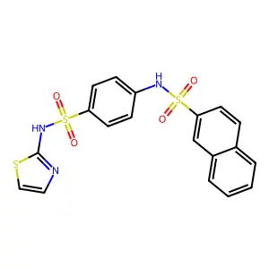N-[4-(1,3-thiazol-2-ylsulfamoyl)phenyl]naphthalene-2-sulfonamide structure