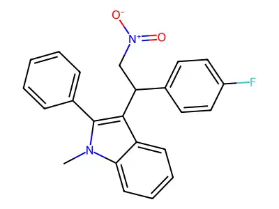 3-[1-(4-fluorophenyl)-2-nitroethyl]-1-methyl-2-phenyl-1H-indole structure