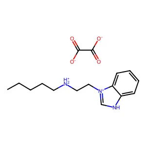 Benzimidazole-3-ethylamine, N-pentyl-, sesquioxalate structure