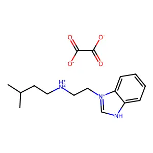 Benzimidazole-3-ethylamine, N-isopentyl-, sesquioxalate structure