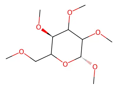 Methyl 2,3,4,6-tetra-O-methylglucopyranoside structure