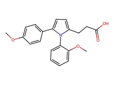 1H-Pyrrole-2-propanoic acid, 1-(2-methoxyphenyl)-5-(4-methoxyphenyl)- structure