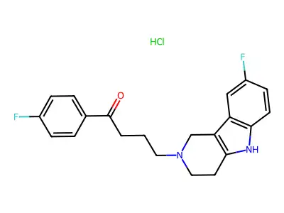 C21H20F2N2O.ClH structure
