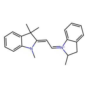 1-[2-(1,3-Dihydro-1,3,3-trimethyl-2H-indol-2-ylidene)ethylidene]-2,3-dihydro-2-methyl-1H-indolium structure