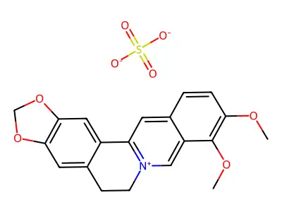 Berberine sulfate anhydrous structure