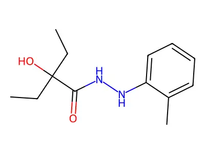2-Ethyl-2-hydroxybutanoic acid 2-(2-methylphenyl)hydrazide structure