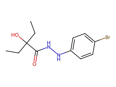 Butyric acid, 2-ethyl-2-hydroxy-, 2-(p-bromophenyl)hydrazide structure