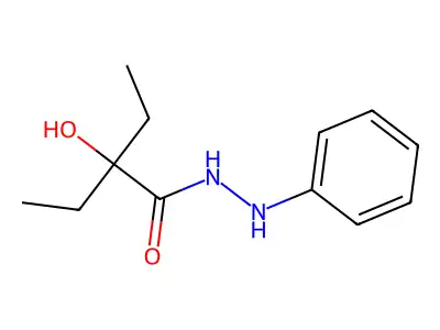2-Ethyl-2-hydroxybutanoic acid 2-phenylhydrazide structure