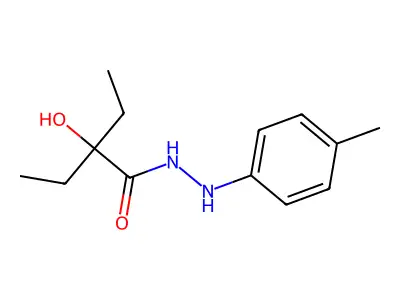 Diethylglycolic acid p-tolylhydrazide structure