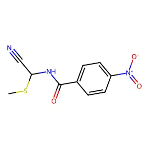 Benzamide, N-(cyano(methylthio)methyl)-p-nitro- structure