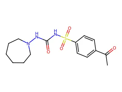 1-(p-Acetylphenylsulfonyl)-3-(hexahydro-1H-azepin-1-yl)urea structure