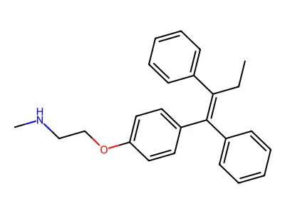 2-[4-(1,2-diphenylbut-1-enyl)phenoxy]-N-methylethanamine structure