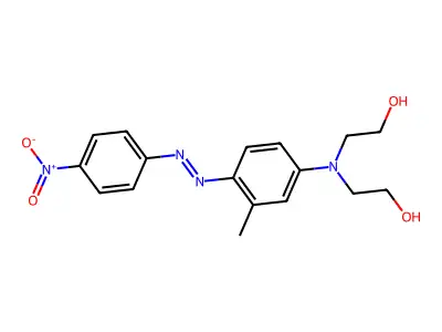 2-[N-(2-hydroxyethyl)-4-methyl-3-[(4-nitrophenyl)diazenyl]anilino]ethanol structure