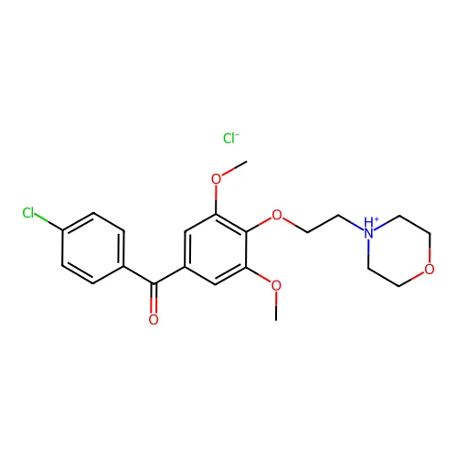 Benzophenone, 4'-chloro-3,5-dimethoxy-4-(2-morpholinoethoxy)-, hydrochloride structure