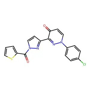 1-(4-chlorophenyl)-3-[1-(2-thienylcarbonyl)-1H-pyrazol-3-yl]-4(1H)-pyridazinone structure