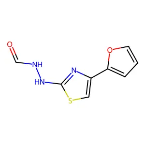 2-(4-(2-Furanyl)-2-thiazolyl)hydrazinecarboxaldehyde structure
