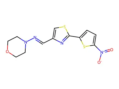 4-Morpholinamine,n-[[2-(5-nitro-2-thienyl)-4-thiazolyl]methylene]- structure