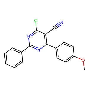 4-Chloro-6-(4-methoxyphenyl)-2-phenyl-5-pyrimidinecarbonitrile structure