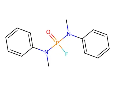 Phosphorodiamidic fluoride, N,N'-dimethyl-N,N'-diphenyl- structure