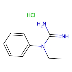 Guanidine, 1-ethyl-1-phenyl-, monohydrochloride structure