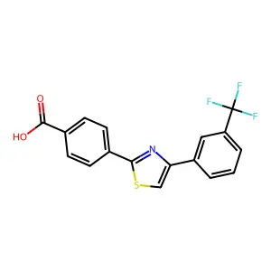 4-(4-(3-(Trifluoromethyl)phenyl)-2-thiazolyl)benzoic acid structure