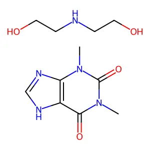 Theophylline diethanolamine structure