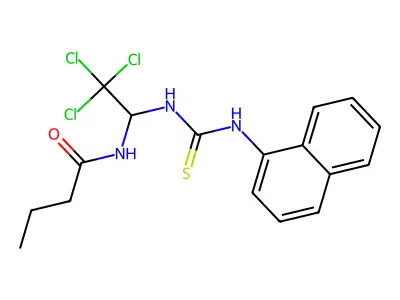 N-[2,2,2-trichloro-1-(naphthalen-1-ylcarbamothioylamino)ethyl]butanamide structure