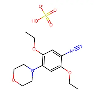 Benzenediazonium, 2,5-diethoxy-4-(4-morpholinyl)-, sulfate (1:1) structure