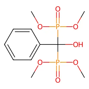 Phosphonic acid, P,P'-(hydroxyphenylmethylene)bis-, P,P,P',P'-tetramethyl ester structure